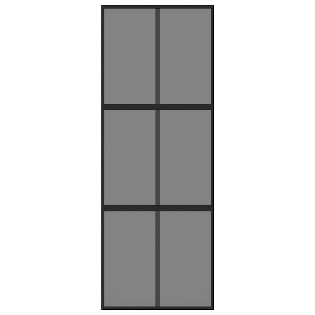 Vidaxl Schiebetür 76x205 cm gehärtetes Glas und Aluminiumschwarz