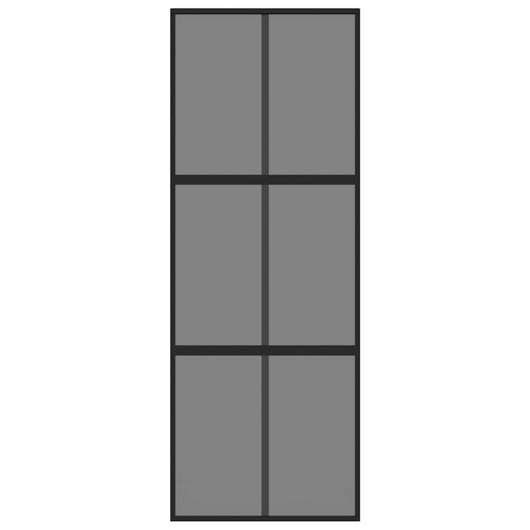 Vidaxl Schiebetür 76x205 cm gehärtetes Glas und Aluminiumschwarz