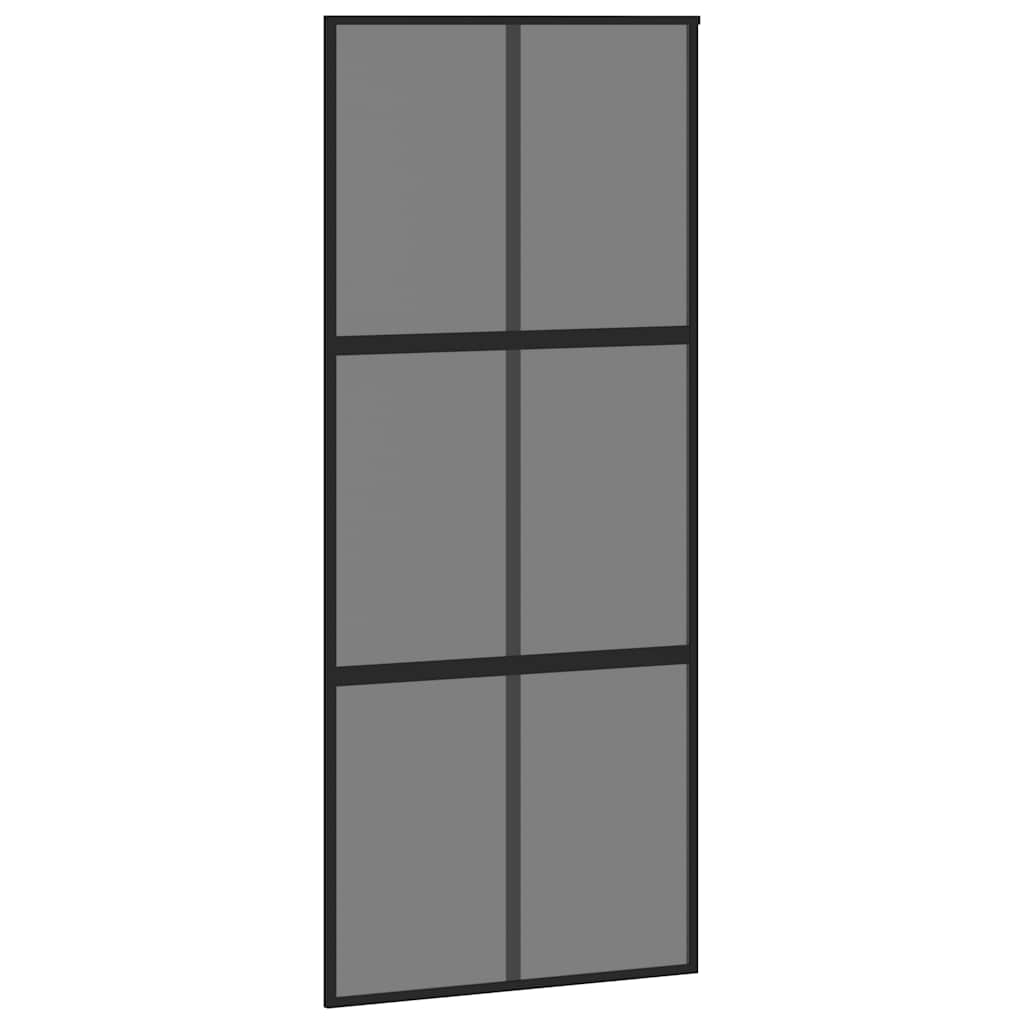 Vidaxx Schiebetür 90x205 cm Hartglas und Aluminium schwarz