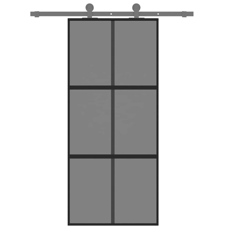Vidaxx Schiebetür 90x205 cm Hartglas und Aluminium schwarz