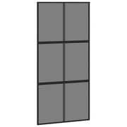 Vidaxl Schiebetür 102,5 x 205 cm gehärtetes Glas und Aluminiumschwarz - afbeelding 2