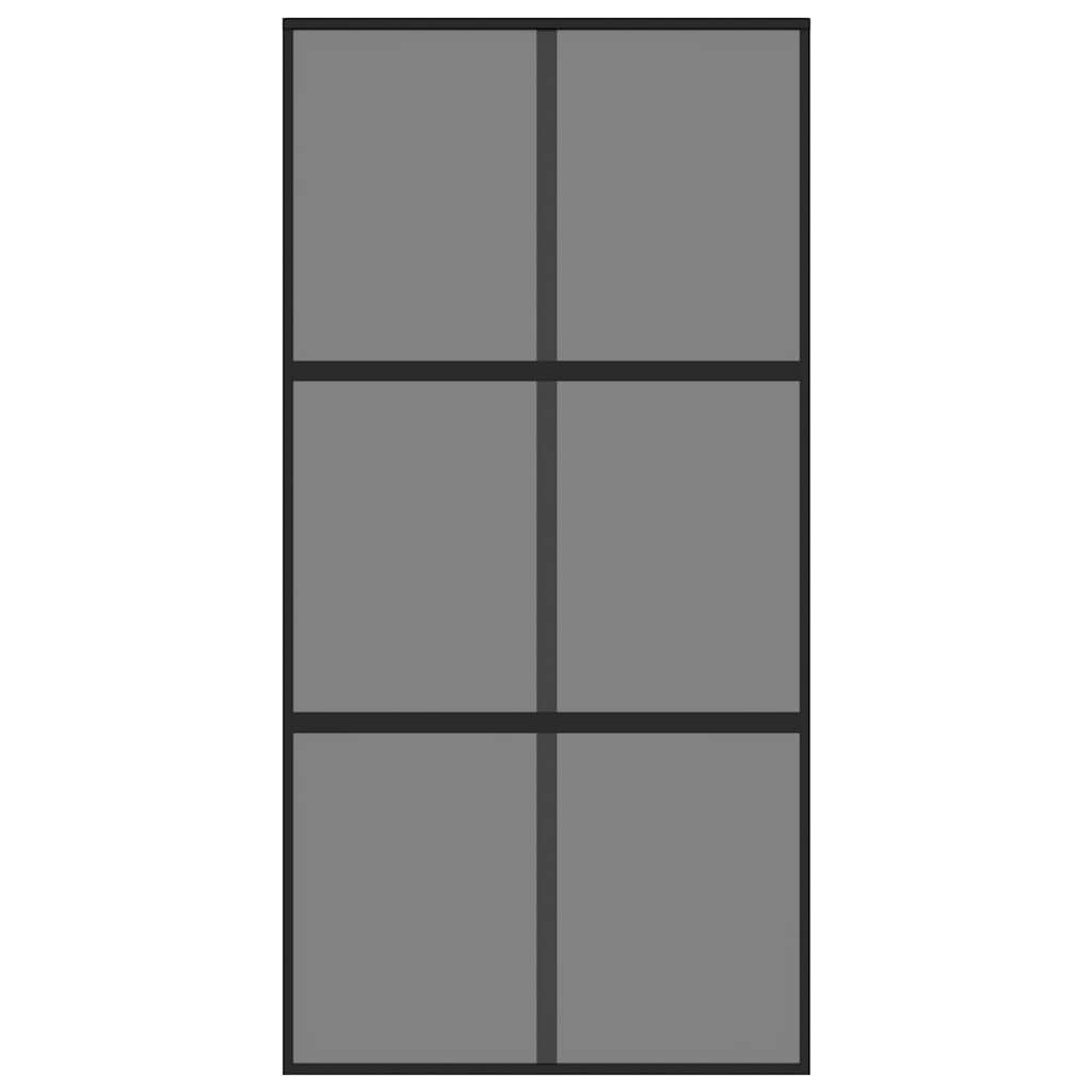 Vidaxl Schiebetür 102,5 x 205 cm gehärtetes Glas und Aluminiumschwarz