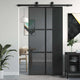 Vidaxl Schiebetür 102,5 x 205 cm gehärtetes Glas und Aluminiumschwarz