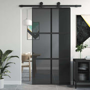 Vidaxl Schiebetür 102,5 x 205 cm gehärtetes Glas und Aluminiumschwarz - afbeelding 1