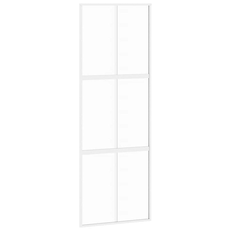 Vidaxl Schiebetür 76x205 cm gehärtetes Glas und Aluminium weiß