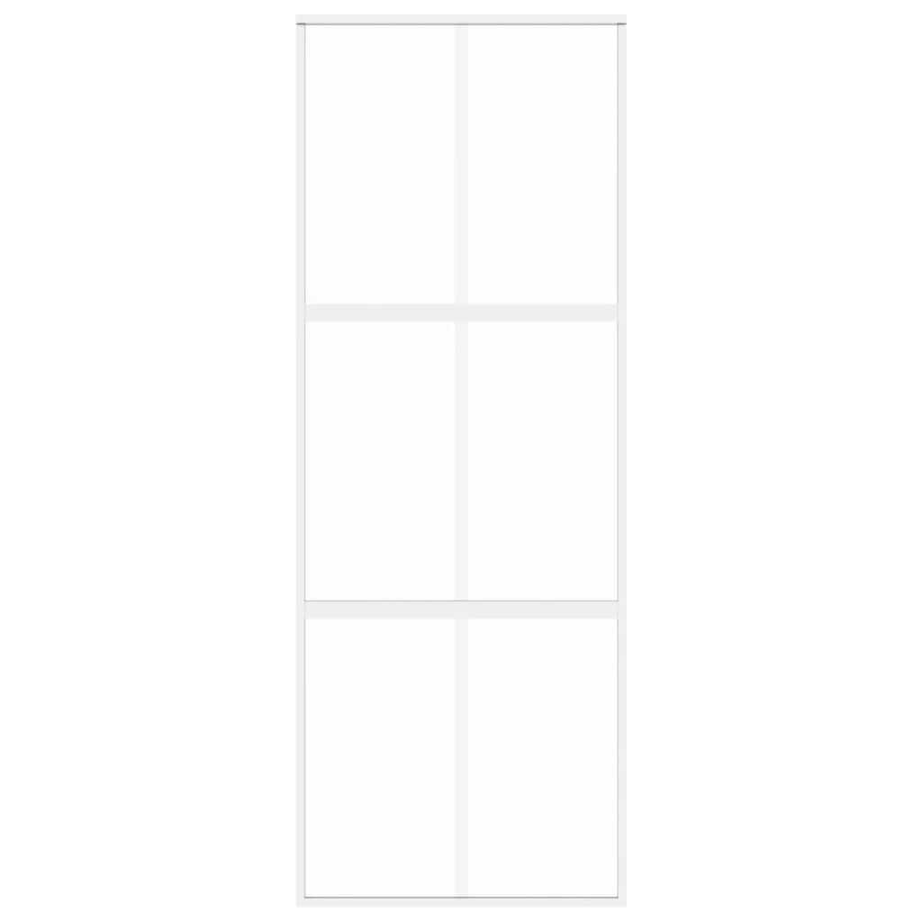 Vidaxl Schiebetür 76x205 cm gehärtetes Glas und Aluminium weiß