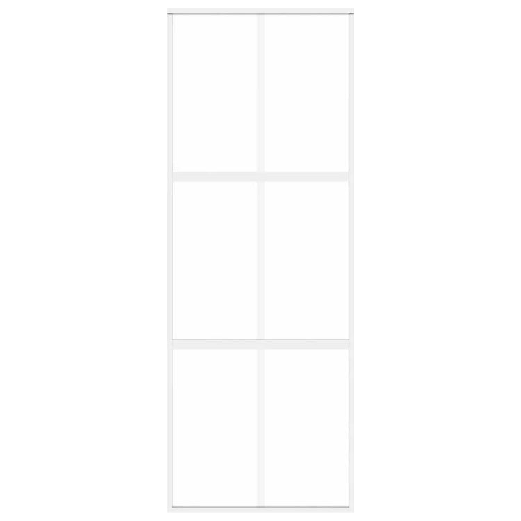 Vidaxl Schiebetür 76x205 cm gehärtetes Glas und Aluminium weiß