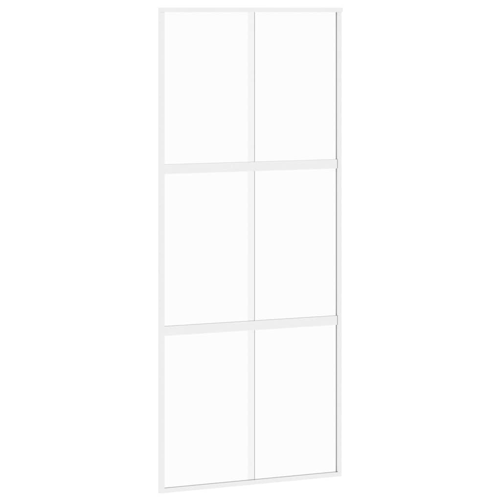 Vidaxl Schiebetür 90x205 cm gehärtetes Glas und Aluminium weiß