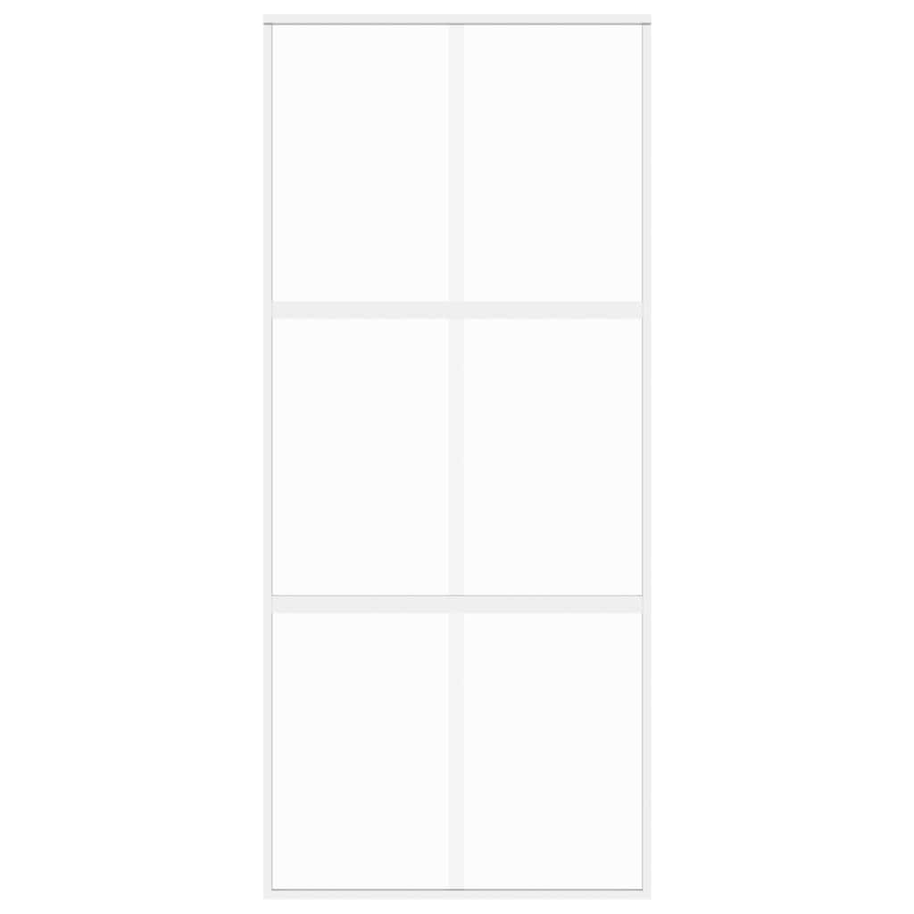 Vidaxl Schiebetür 90x205 cm gehärtetes Glas und Aluminium weiß