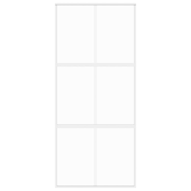 Vidaxl Schiebetür 90x205 cm gehärtetes Glas und Aluminium weiß