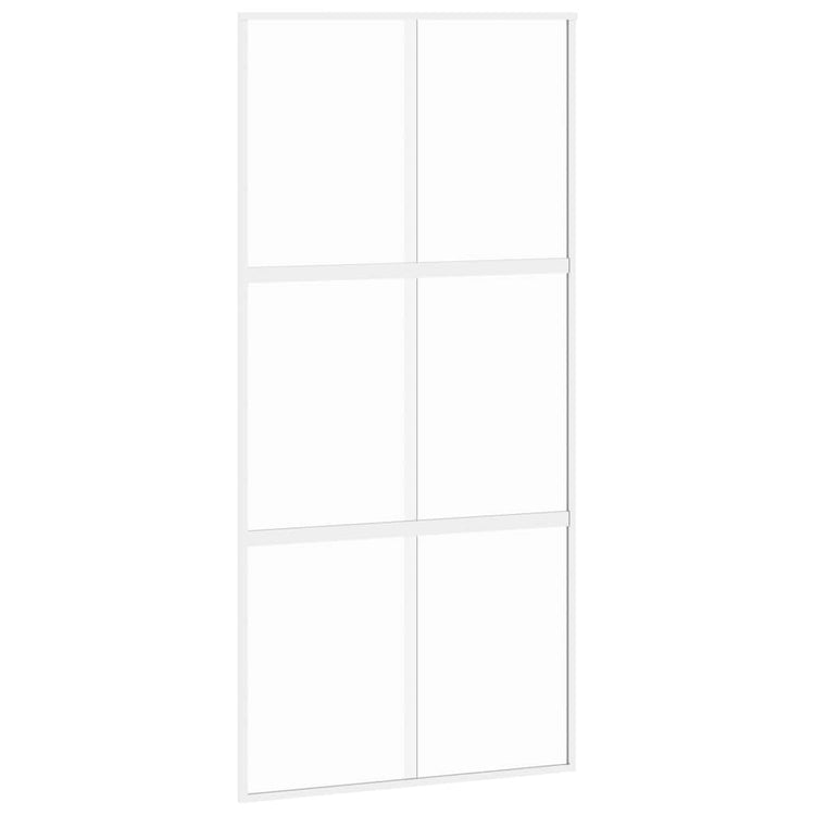Vidaxl Schiebetür 102,5 x 205 cm gehärtetes Glas und Aluminium weiß