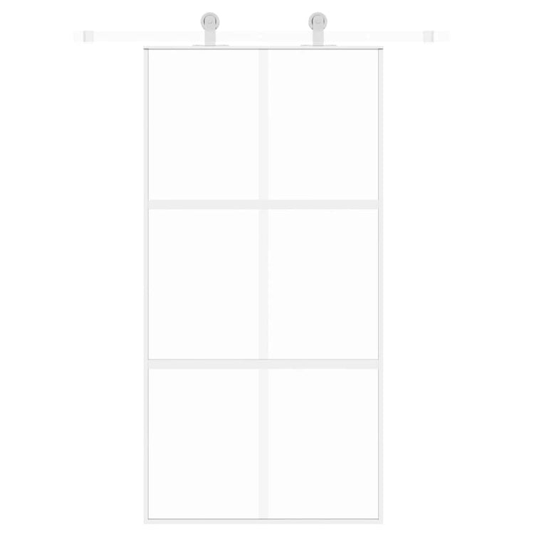 Vidaxl Schiebetür 102,5 x 205 cm gehärtetes Glas und Aluminium weiß