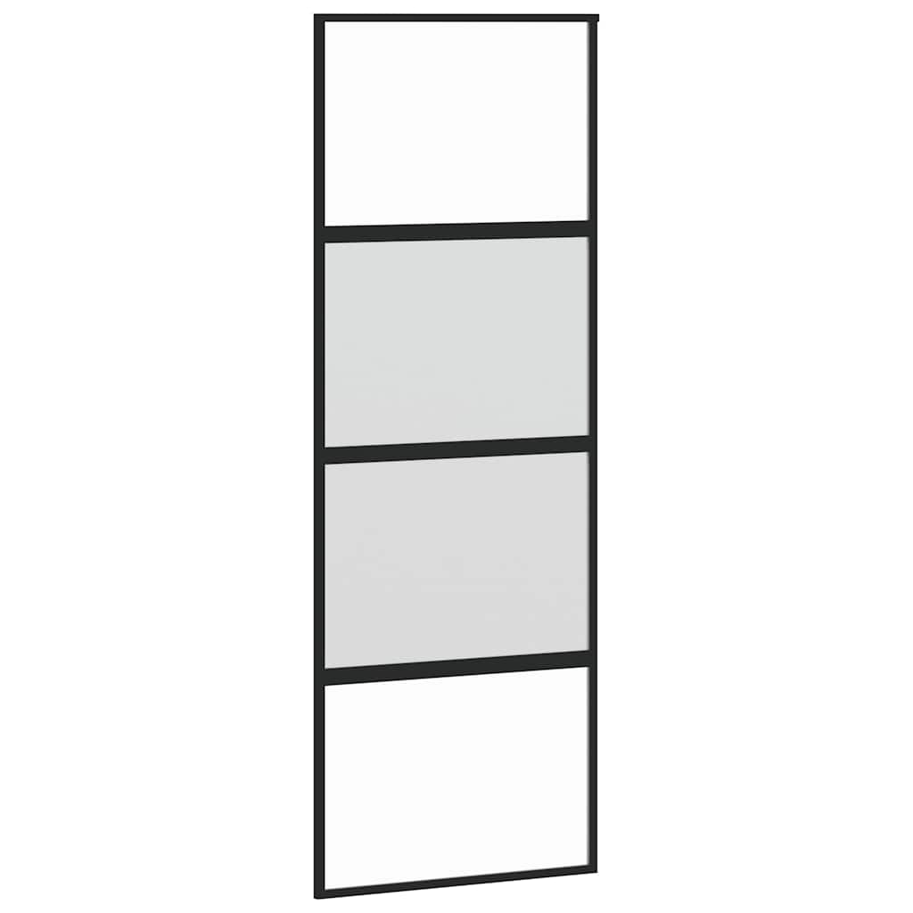 Vidaxx Schiebetür 76x205 cm Hartglas und Aluminium schwarz