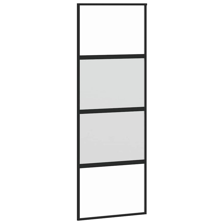 Vidaxx Schiebetür 76x205 cm Hartglas und Aluminium schwarz