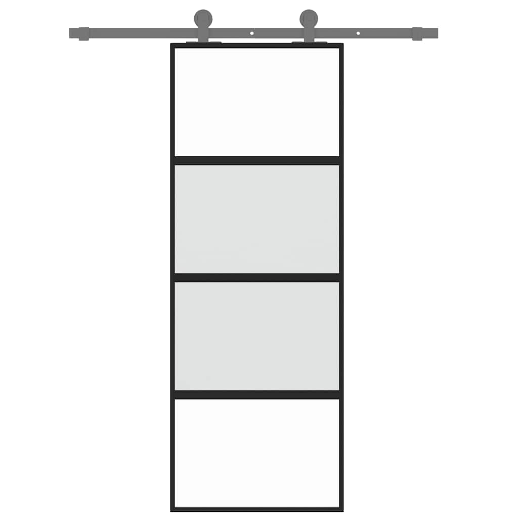 Vidaxx Schiebetür 76x205 cm Hartglas und Aluminium schwarz