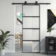 Vidaxx Schiebetür 76x205 cm Hartglas und Aluminium schwarz