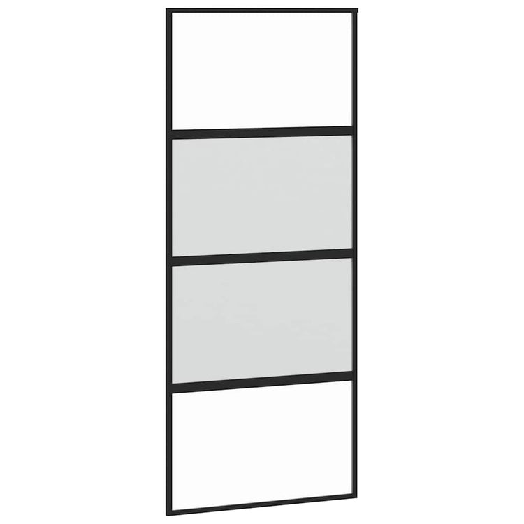Vidaxl Schiebetür 90x205 cm gehärtetes Glas und Aluminiumschwarz