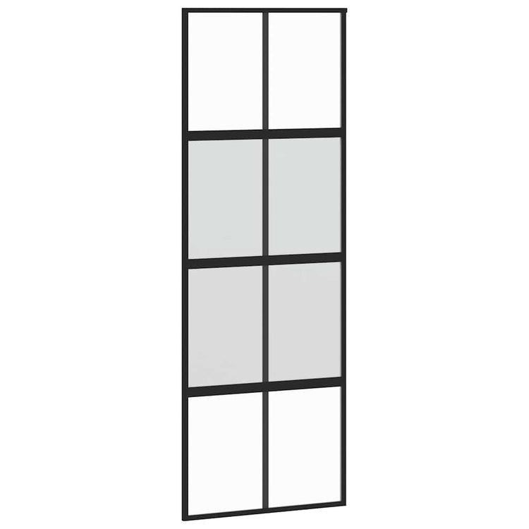 Vidaxl Schiebetür 76x205 cm gehärtetes Glas und Aluminiumschwarz