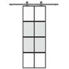 Vidaxl Schiebetür 76x205 cm gehärtetes Glas und Aluminiumschwarz