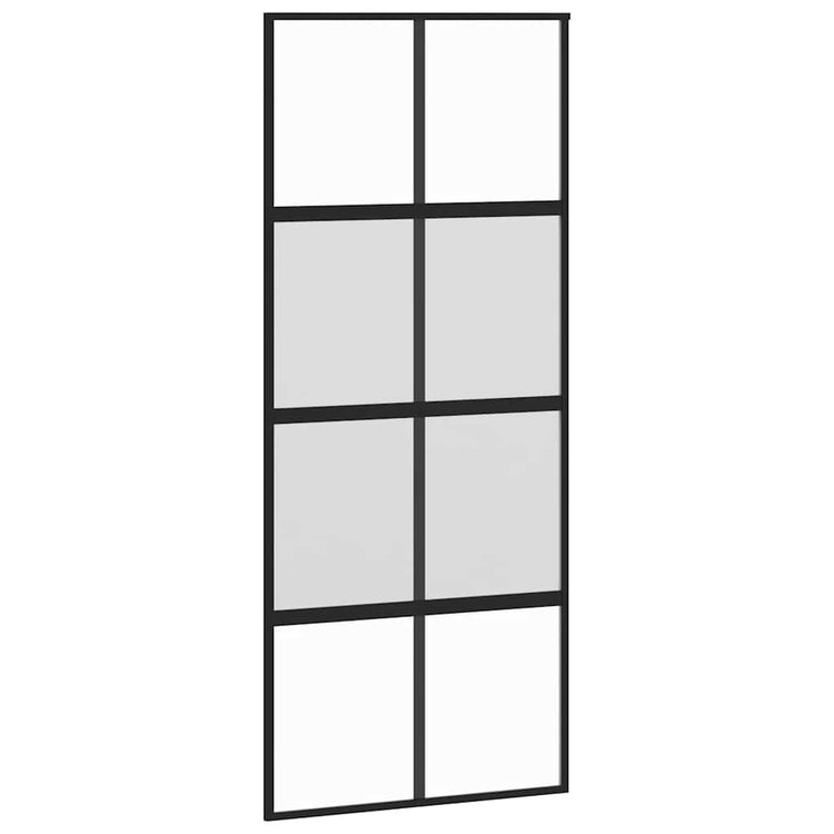 Vidaxl Schiebetür 90x205 cm gehärtetes Glas und Aluminiumschwarz