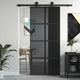 Vidaxx Schiebetür 90x205 cm Hartglas und Aluminium schwarz