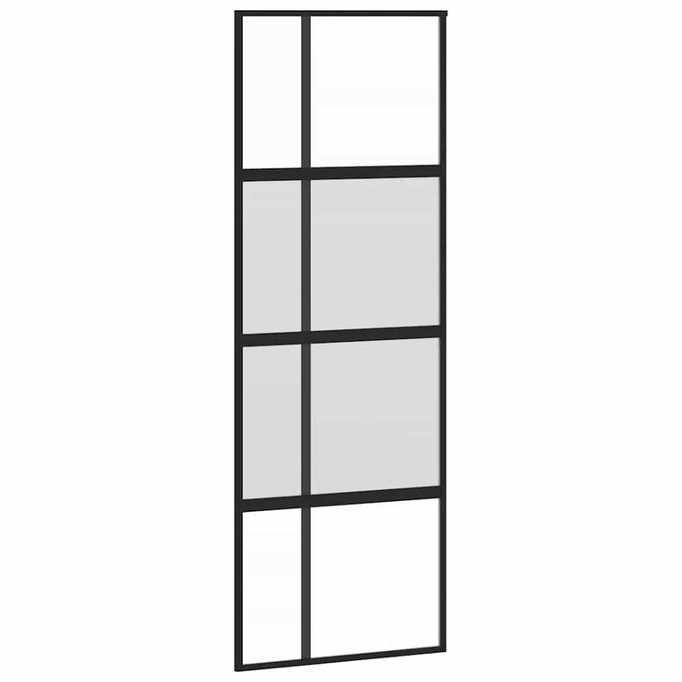 Vidaxl Schiebetür 76x205 cm gehärtetes Glas und Aluminiumschwarz