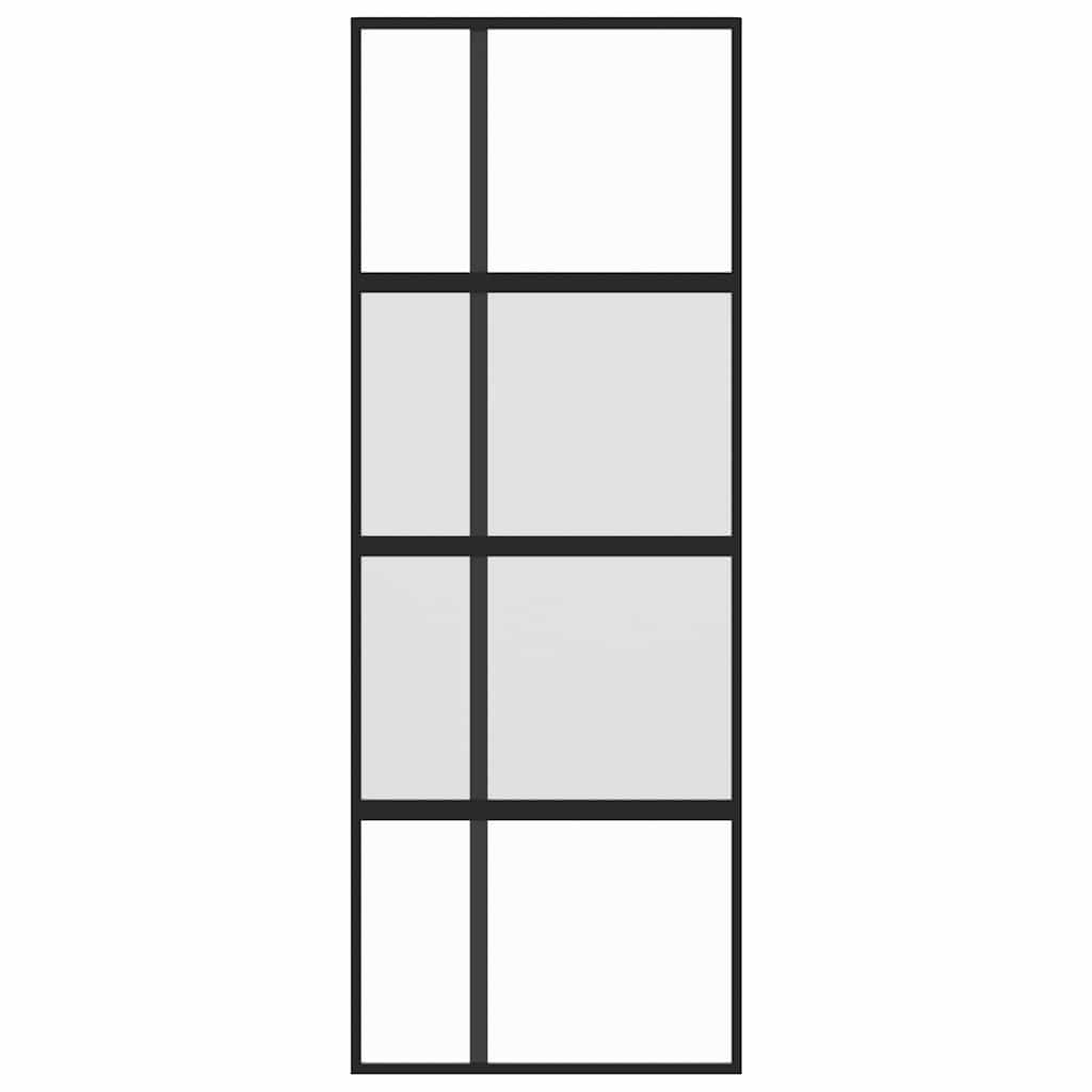 Vidaxl Schiebetür 76x205 cm gehärtetes Glas und Aluminiumschwarz