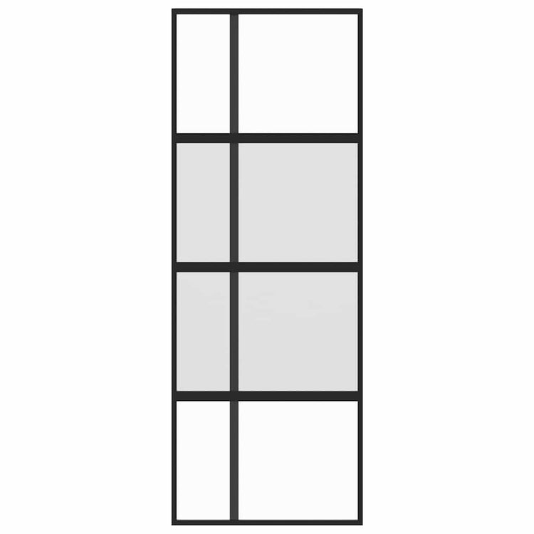 Vidaxl Schiebetür 76x205 cm gehärtetes Glas und Aluminiumschwarz