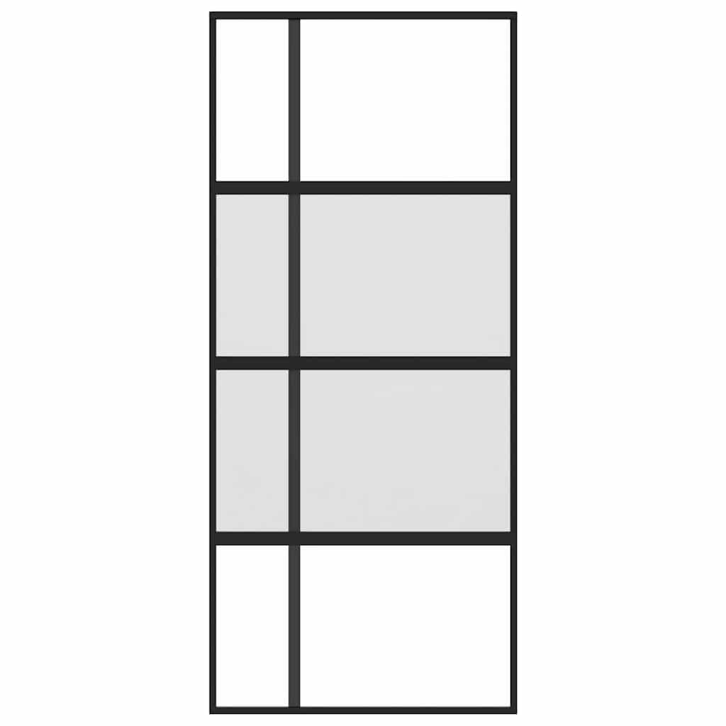 Vidaxl Schiebetür 90x205 cm gehärtetes Glas und Aluminiumschwarz