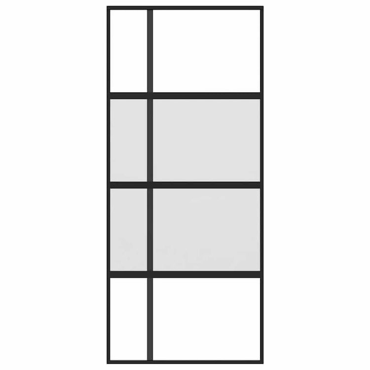 Vidaxl Schiebetür 90x205 cm gehärtetes Glas und Aluminiumschwarz