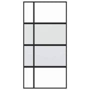 Vidaxl Schiebetür 102,5 x 205 cm gehärtetes Glas und Aluminiumschwarz - afbeelding 3