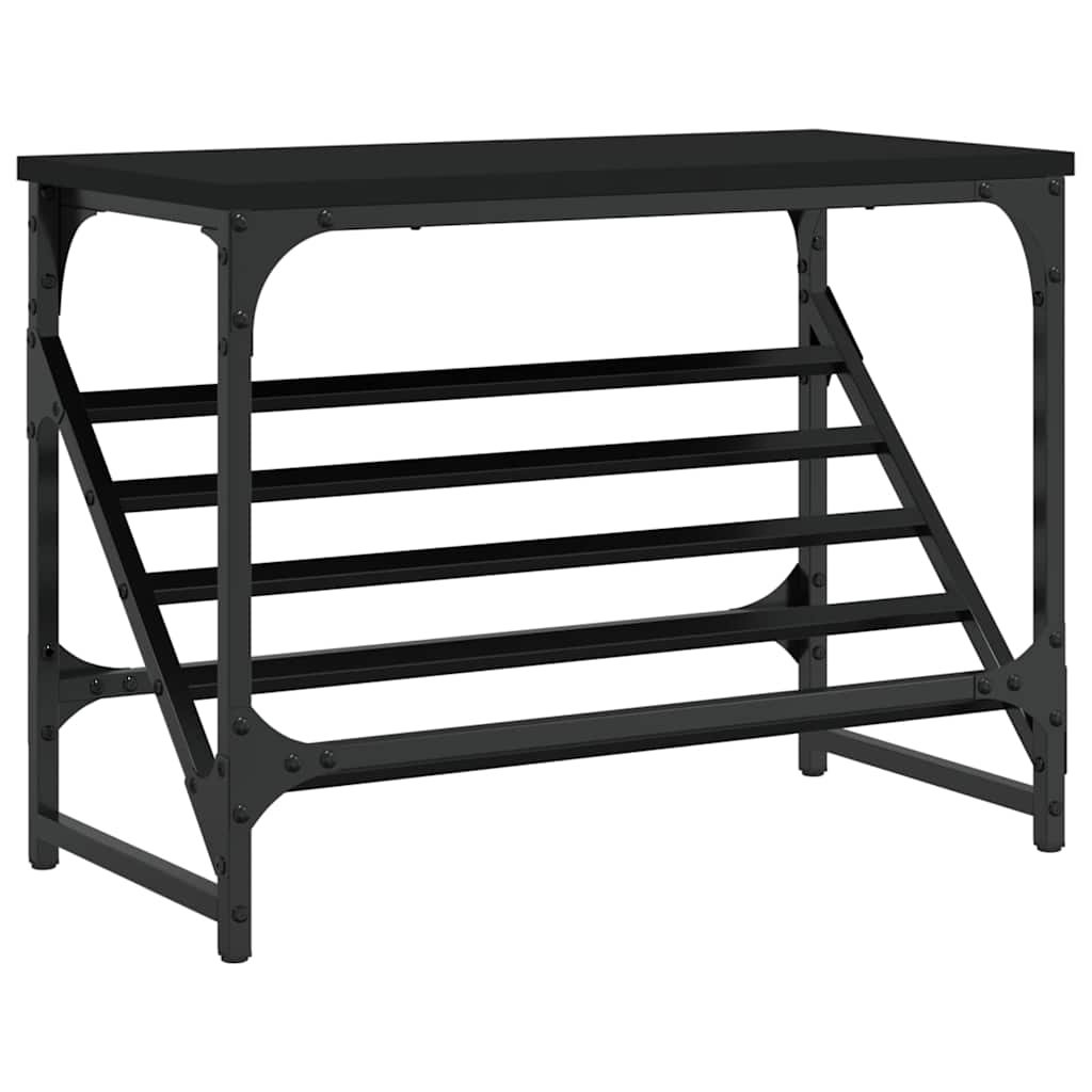 VIDAXL -Schuhregal 60x30x45 cm verarbeitetes Holz schwarz