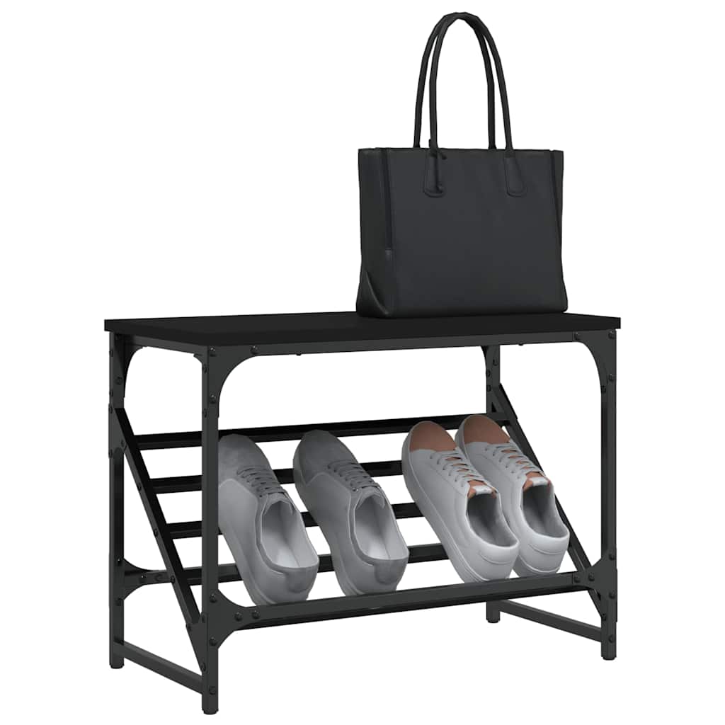 VIDAXL -Schuhregal 60x30x45 cm verarbeitetes Holz schwarz