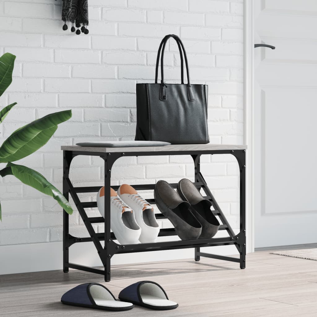 VIDAXL -Schuhregal 60x30x45 cm verarbeitetes Holzgrau Sonoma