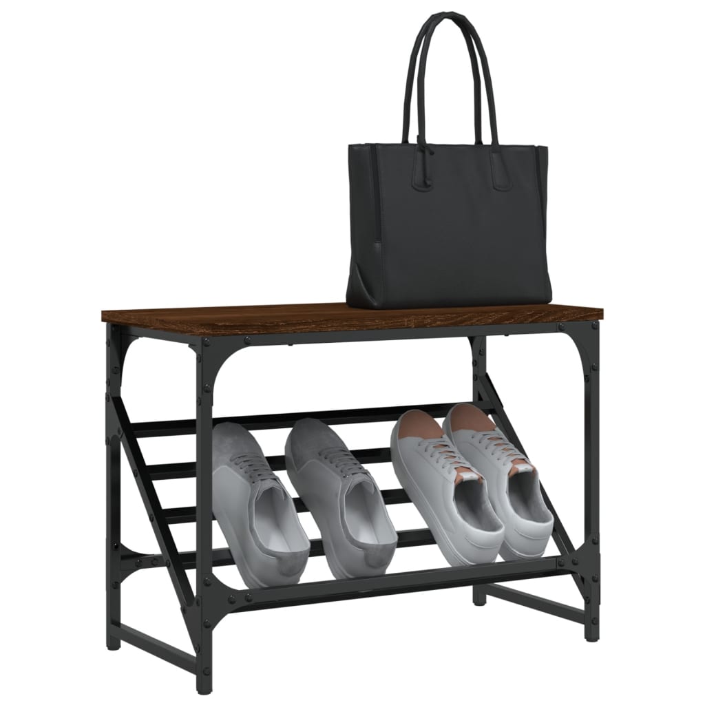 VIDAXL -Schuhregal 60x30x45 cm verarbeitete Holzbraunenfarbe