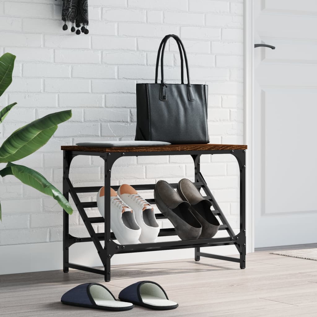 VIDAXL -Schuhregal 60x30x45 cm verarbeitete Holzbraunenfarbe