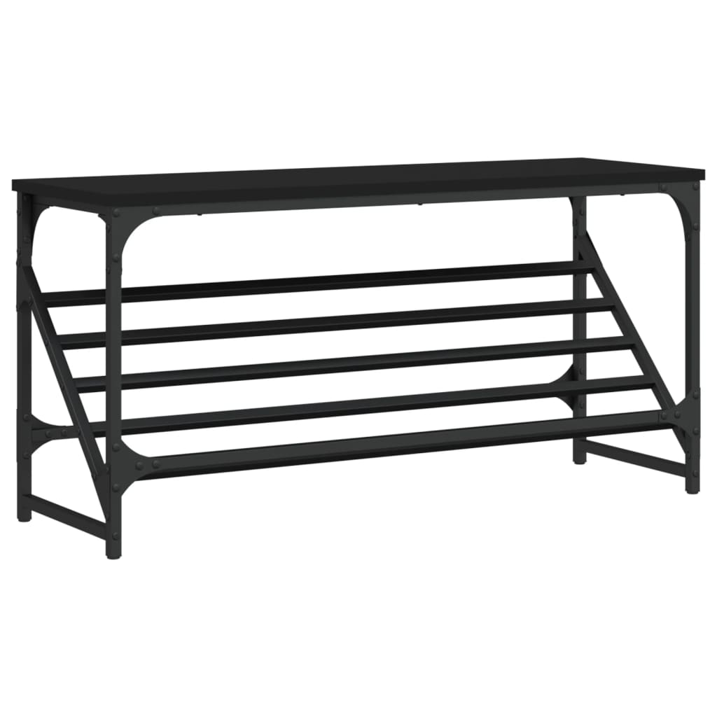 VIDAXL -Schuhregal 90x30x45 cm verarbeitetes Holz schwarz