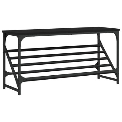VIDAXL -Schuhregal 90x30x45 cm verarbeitetes Holz schwarz