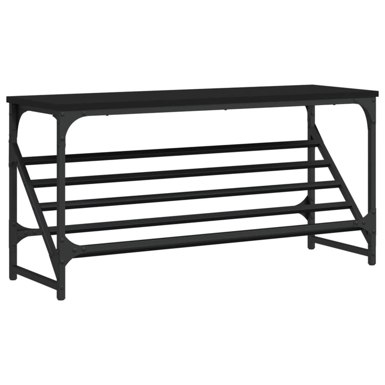 VIDAXL -Schuhregal 90x30x45 cm verarbeitetes Holz schwarz