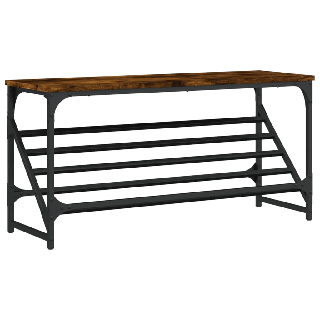 VIDAXL -Schuhregal 90x30x45 cm verarbeitete Holzgeräuchel -Eiche gefärbt