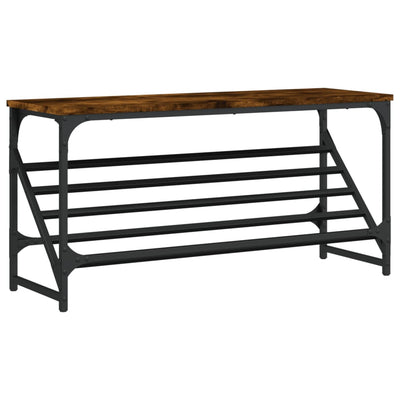 VIDAXL -Schuhregal 90x30x45 cm verarbeitete Holzgeräuchel -Eiche gefärbt