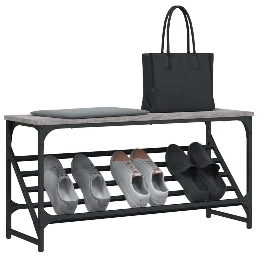 VIDAXL -Schuhregal 90x30x45 cm Eigenschaft Holzgrau Sonoma Eiche gefärbt