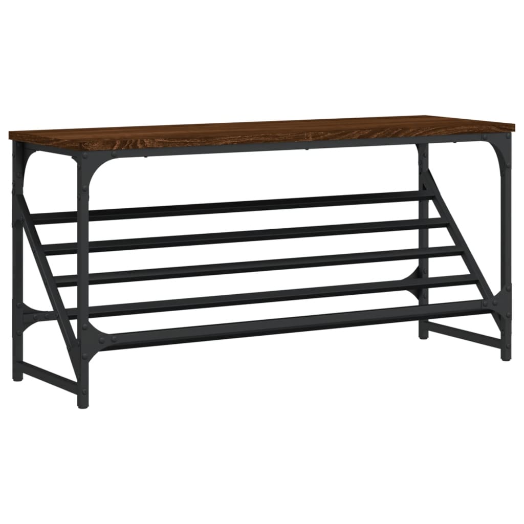 VIDAXL -Schuhregal 90x30x45 cm verarbeitete Holzbraune Eiche Farbe
