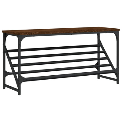 VIDAXL -Schuhregal 90x30x45 cm verarbeitete Holzbraune Eiche Farbe