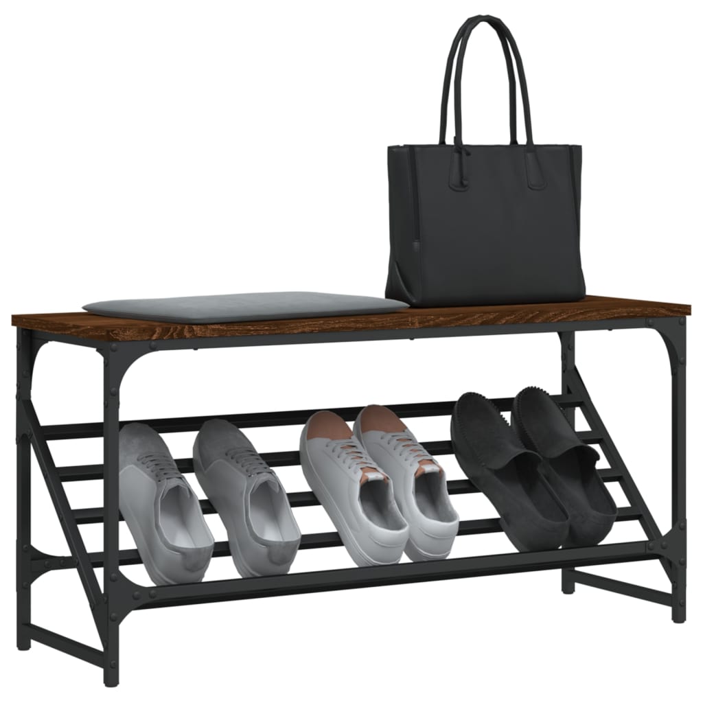 VIDAXL -Schuhregal 90x30x45 cm verarbeitete Holzbraune Eiche Farbe