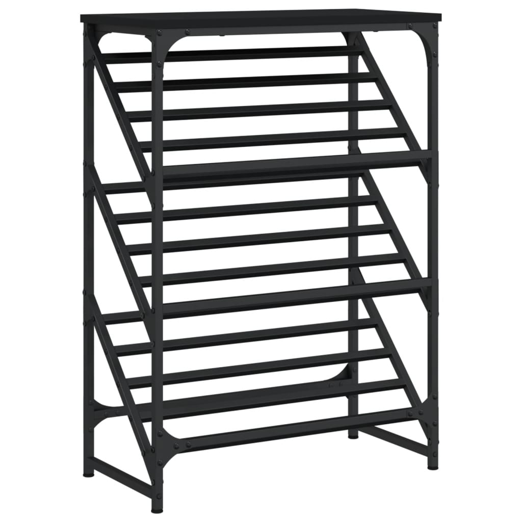 VIDAXL -Schuhregal 60x30x85 cm verarbeitetes Holz schwarz