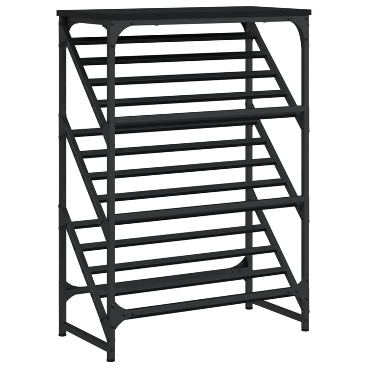 VIDAXL -Schuhregal 60x30x85 cm verarbeitetes Holz schwarz
