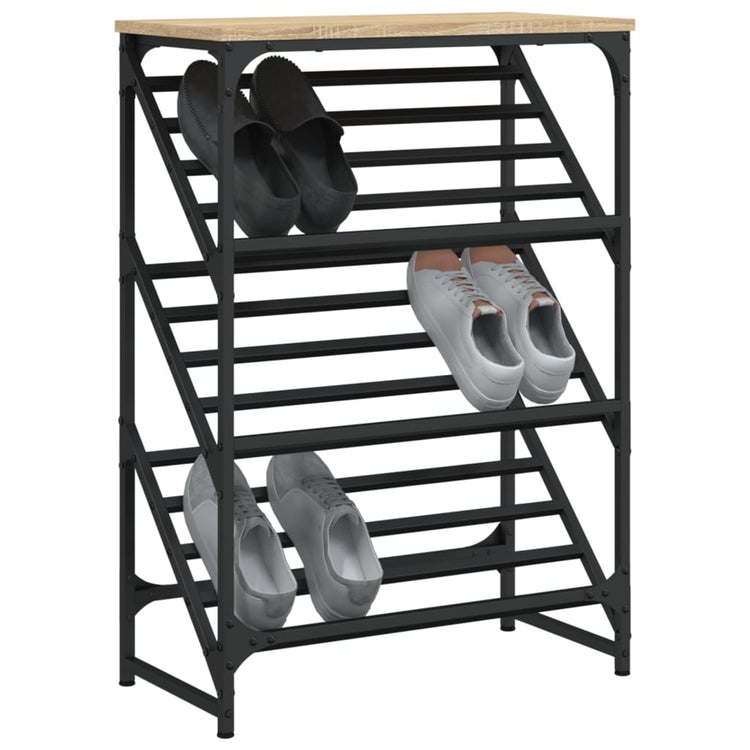 VIDAXL -Schuhregal 60x30x85 cm verarbeitetes Holz Sonoma Eiche gefärbt
