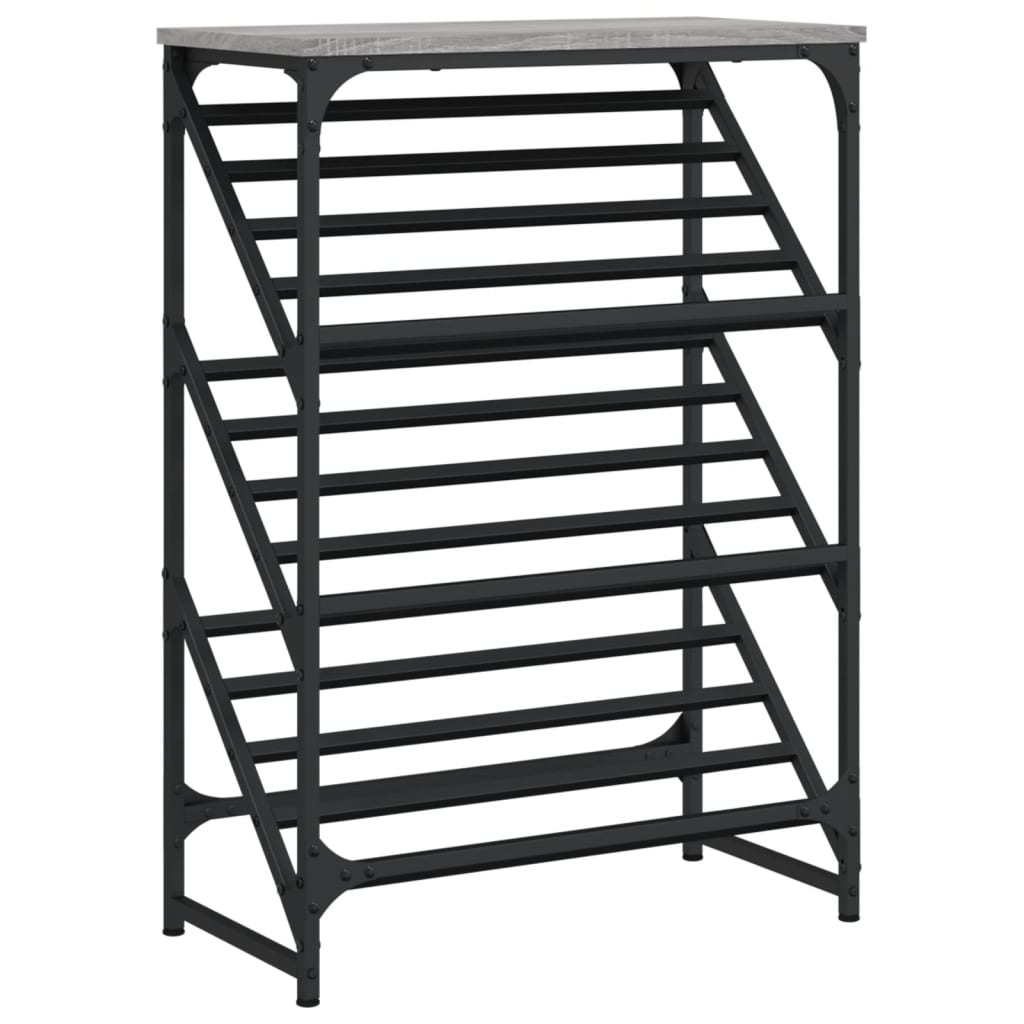 VIDAXL -Schuhregal 60x30x85 cm verarbeitetes Holzgrau Sonoma