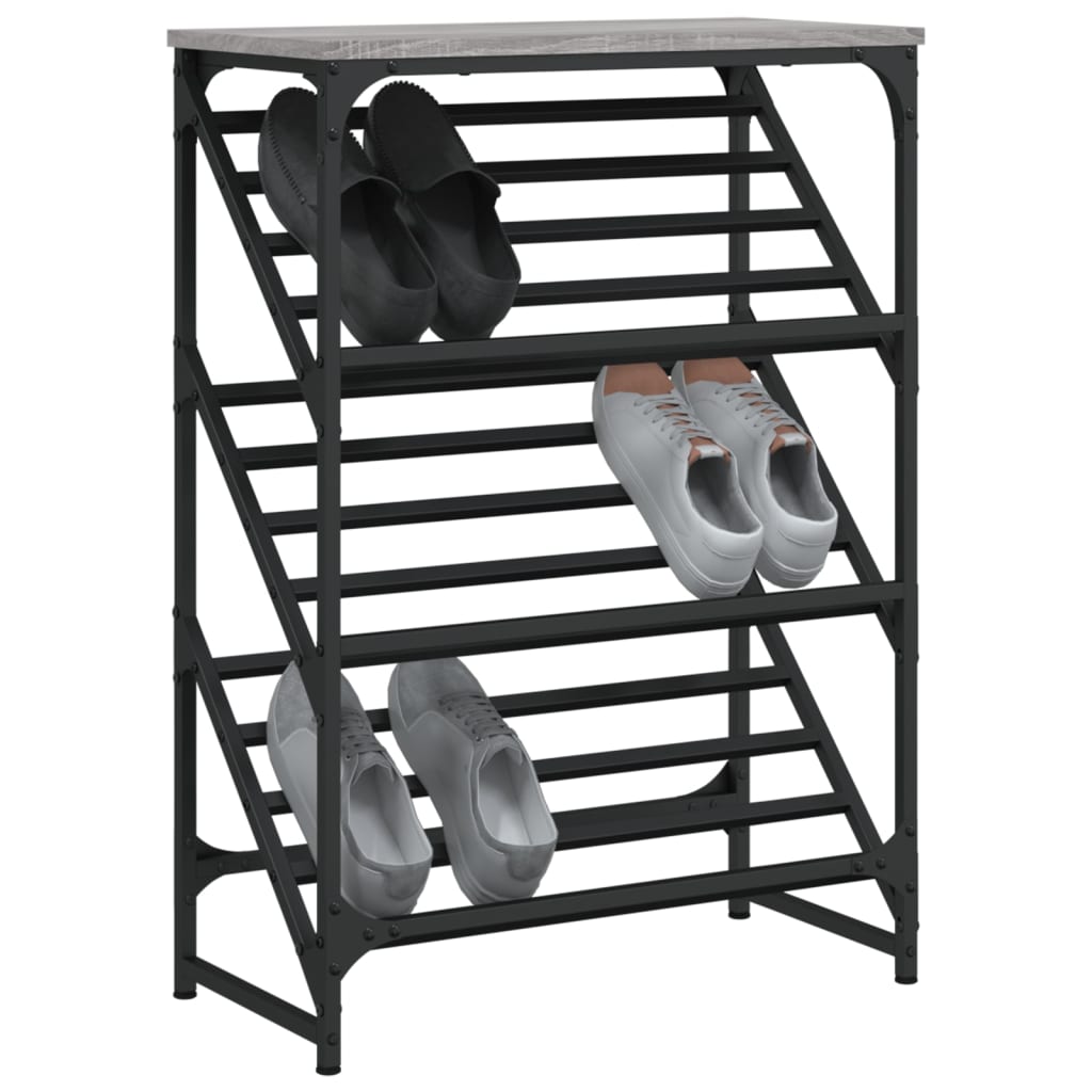 VIDAXL -Schuhregal 60x30x85 cm verarbeitetes Holzgrau Sonoma